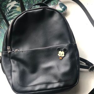 wild fable faux leather backpack with Mickey pin